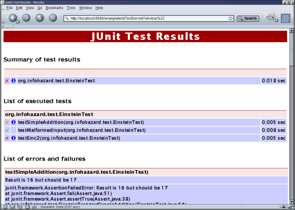 Screenshot JUnitEE TestRunner