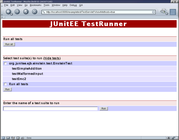 Screenshot JUnitEE TestRunner